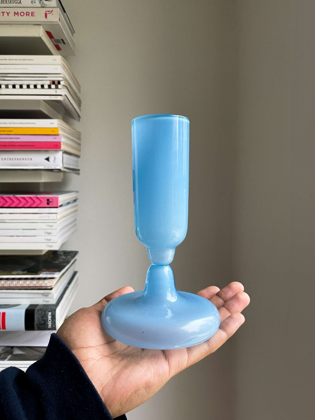 Chunky Champagne Glass Light Blue