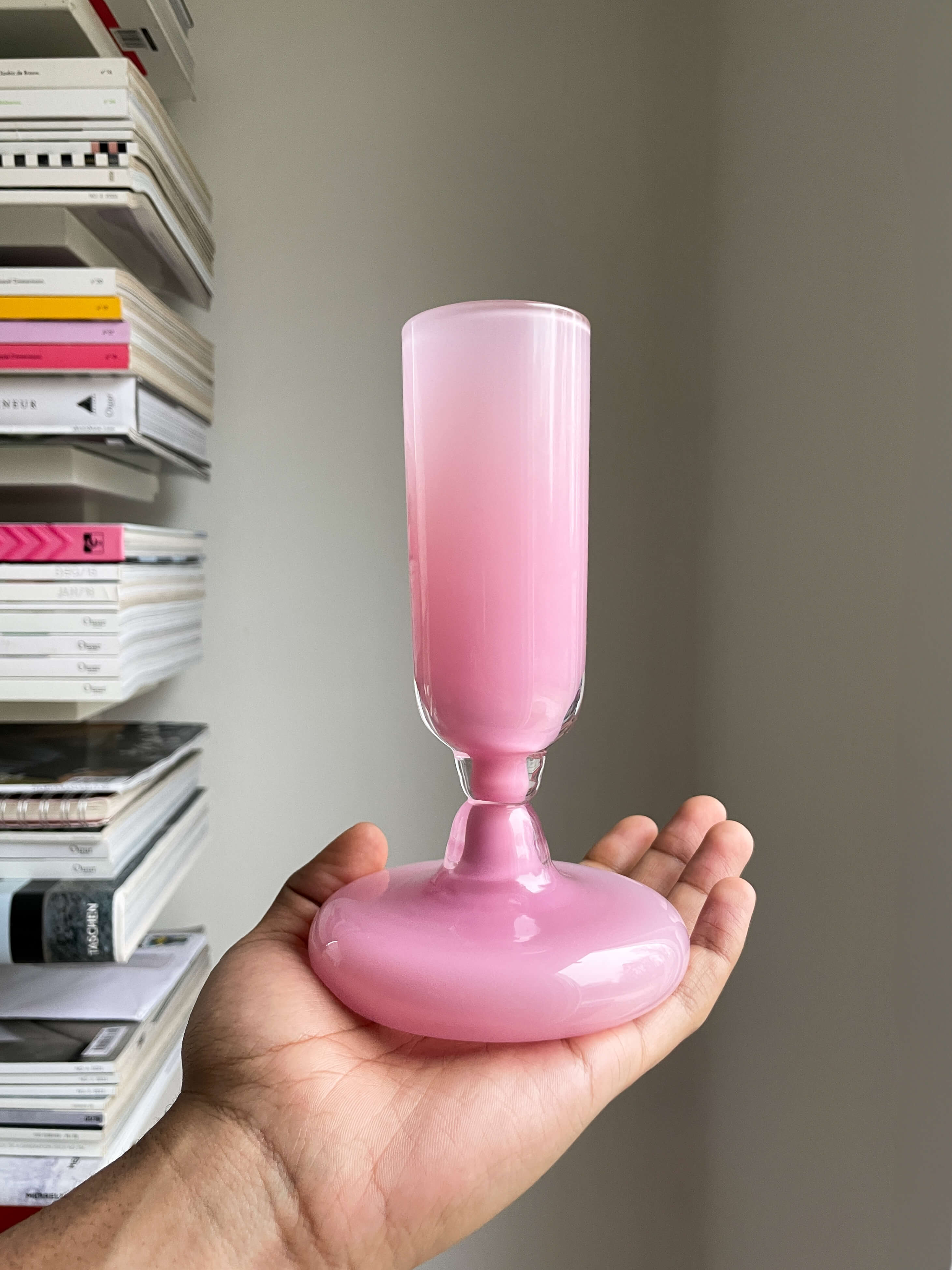 Chunky Champagne Glass Pink