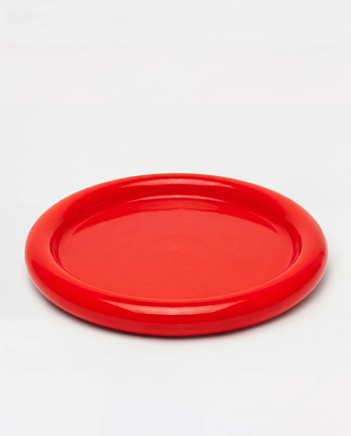 Chunky Serving Plate Bright Red