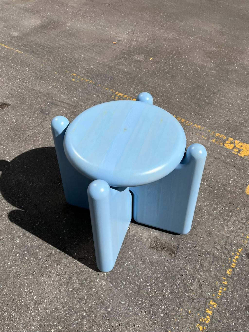 Chunky Stool Stained Blue
