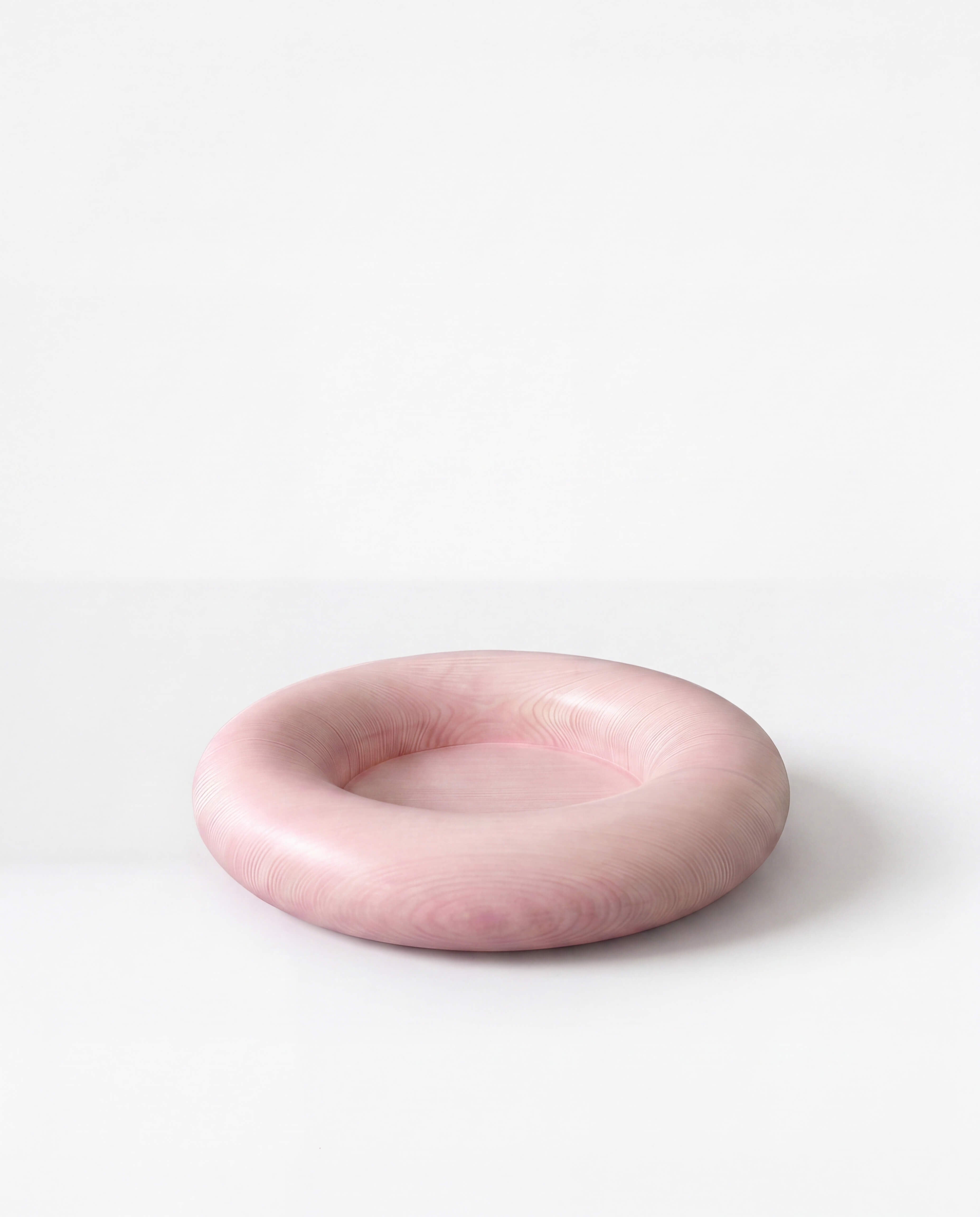 Chunky Wood Bowl Stained Pink packshot