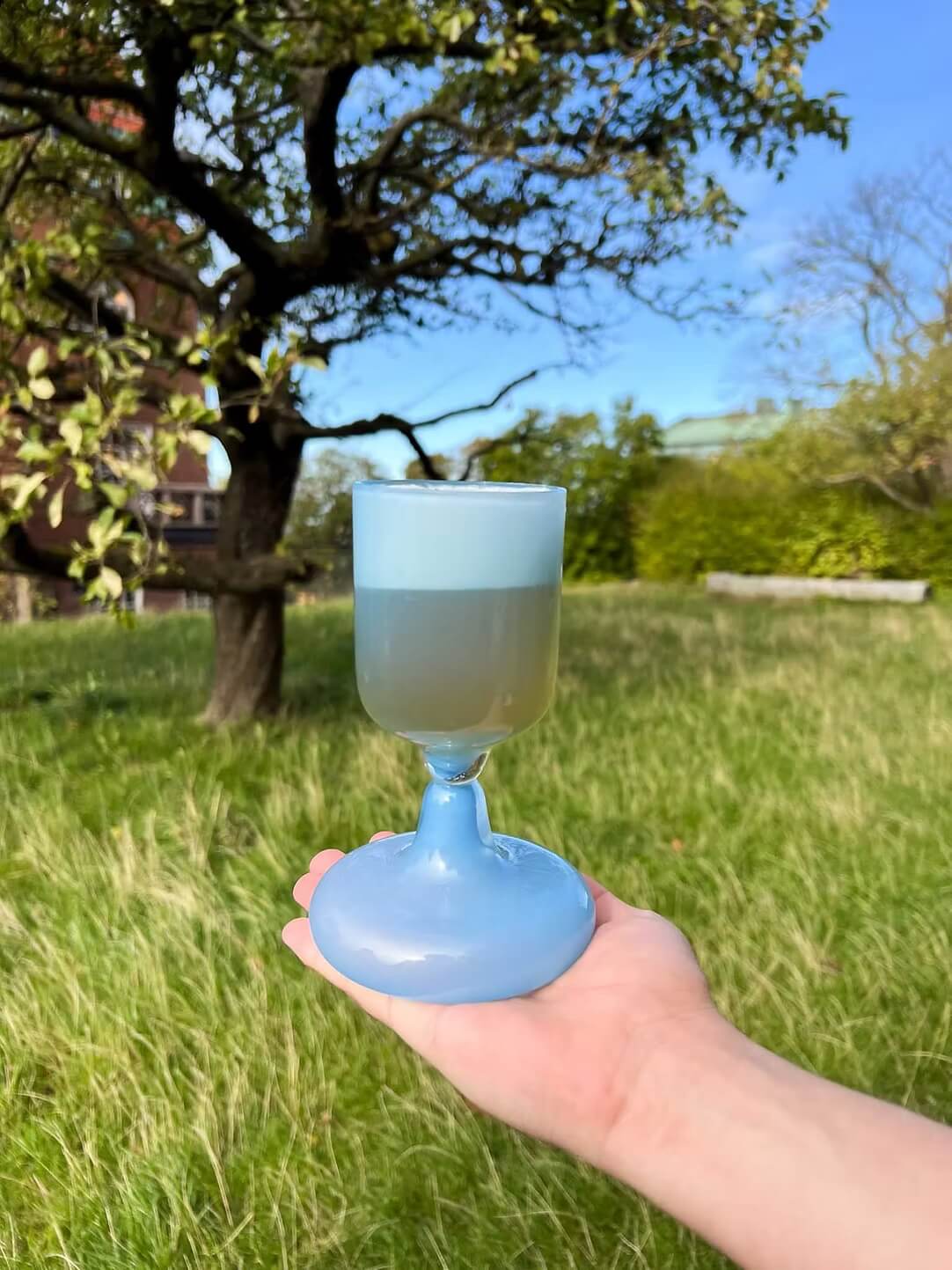 Chunky Beer Glass Light Blue