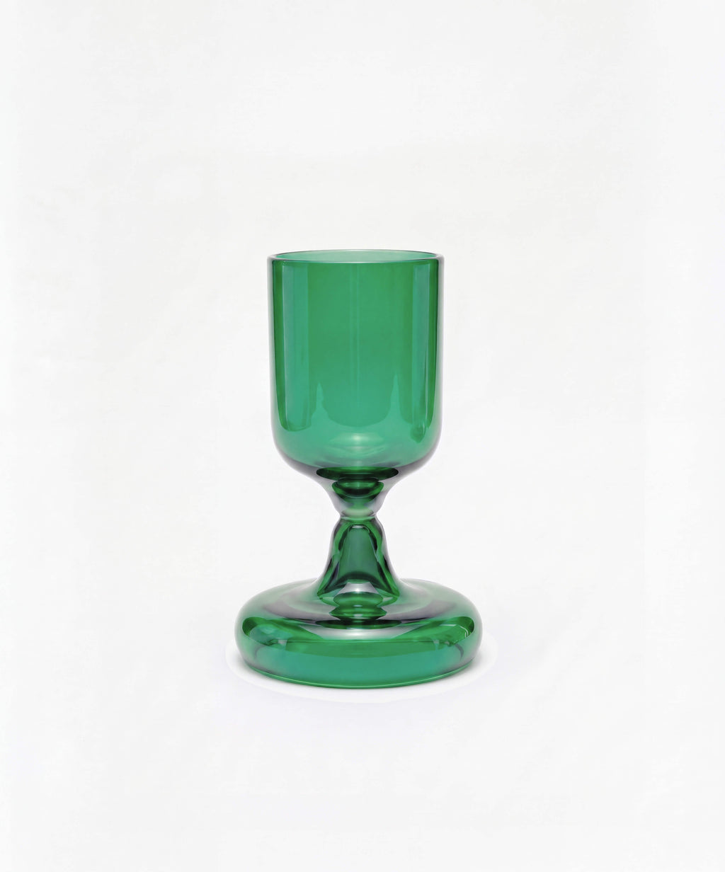 Chunky Beer Glass Transparent Green packshot