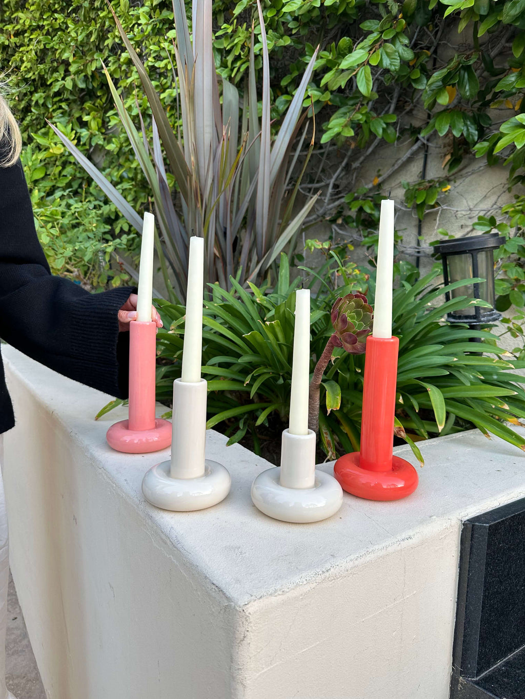 Chunky Candle Holder Pink