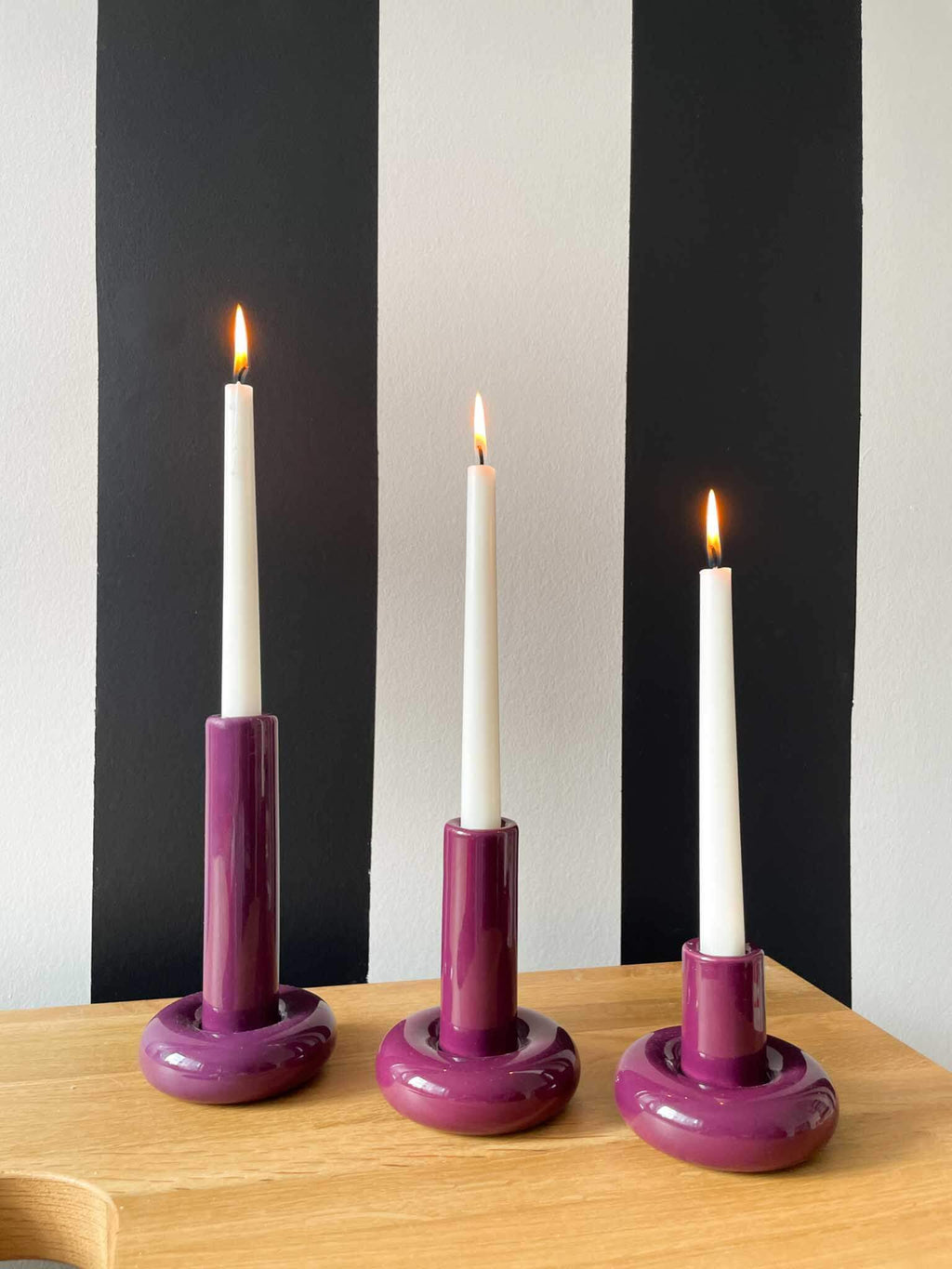 Chunky Candle Holder Purple
