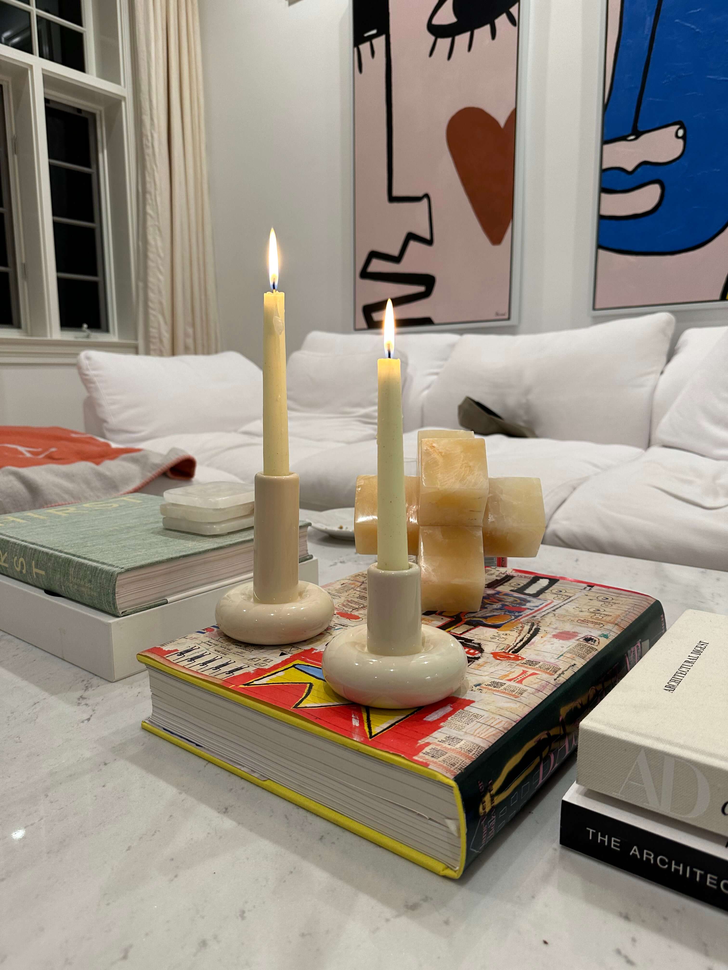Chunky Candle Holder Cream