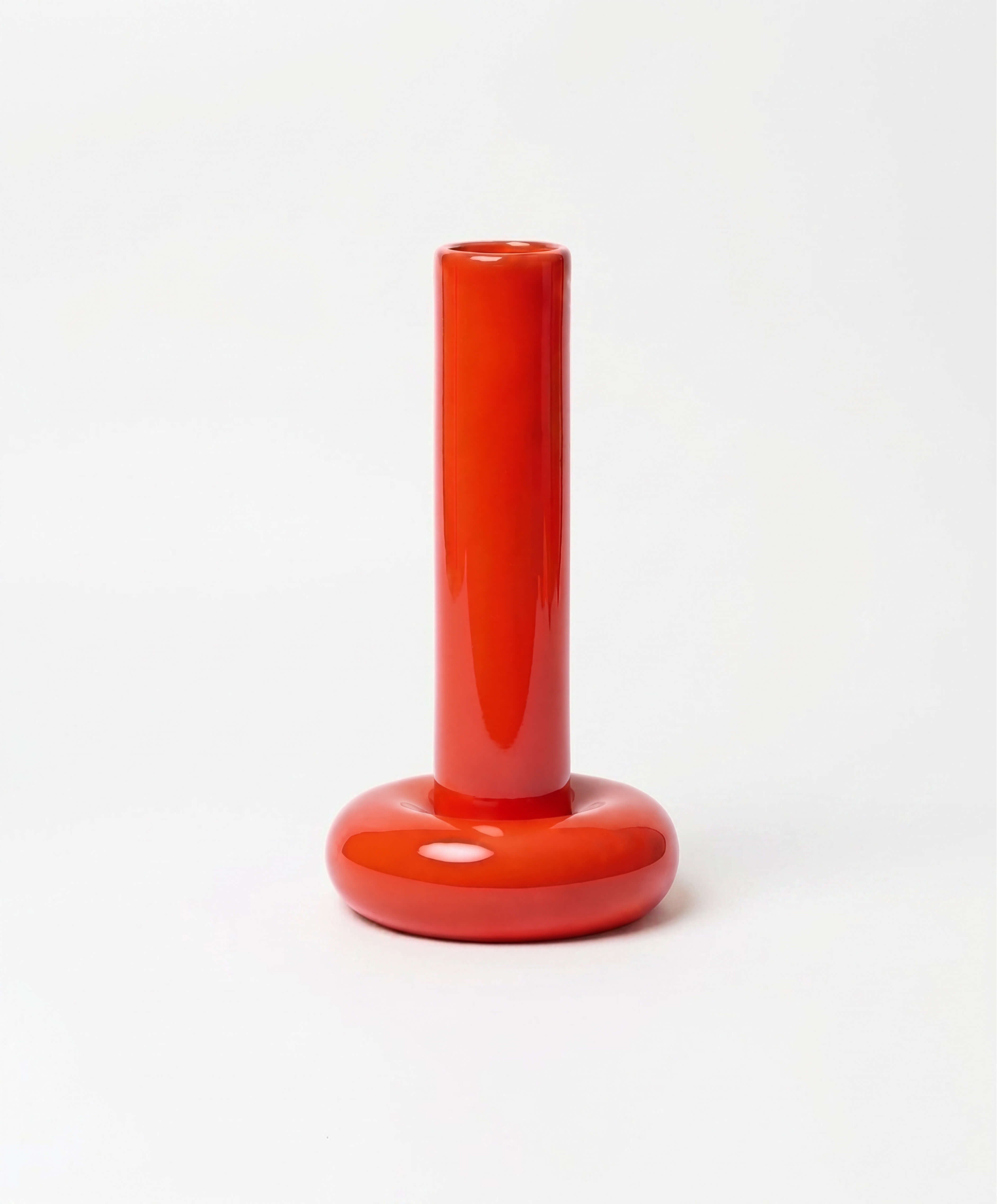 Chunky Candle Holder Bright Red