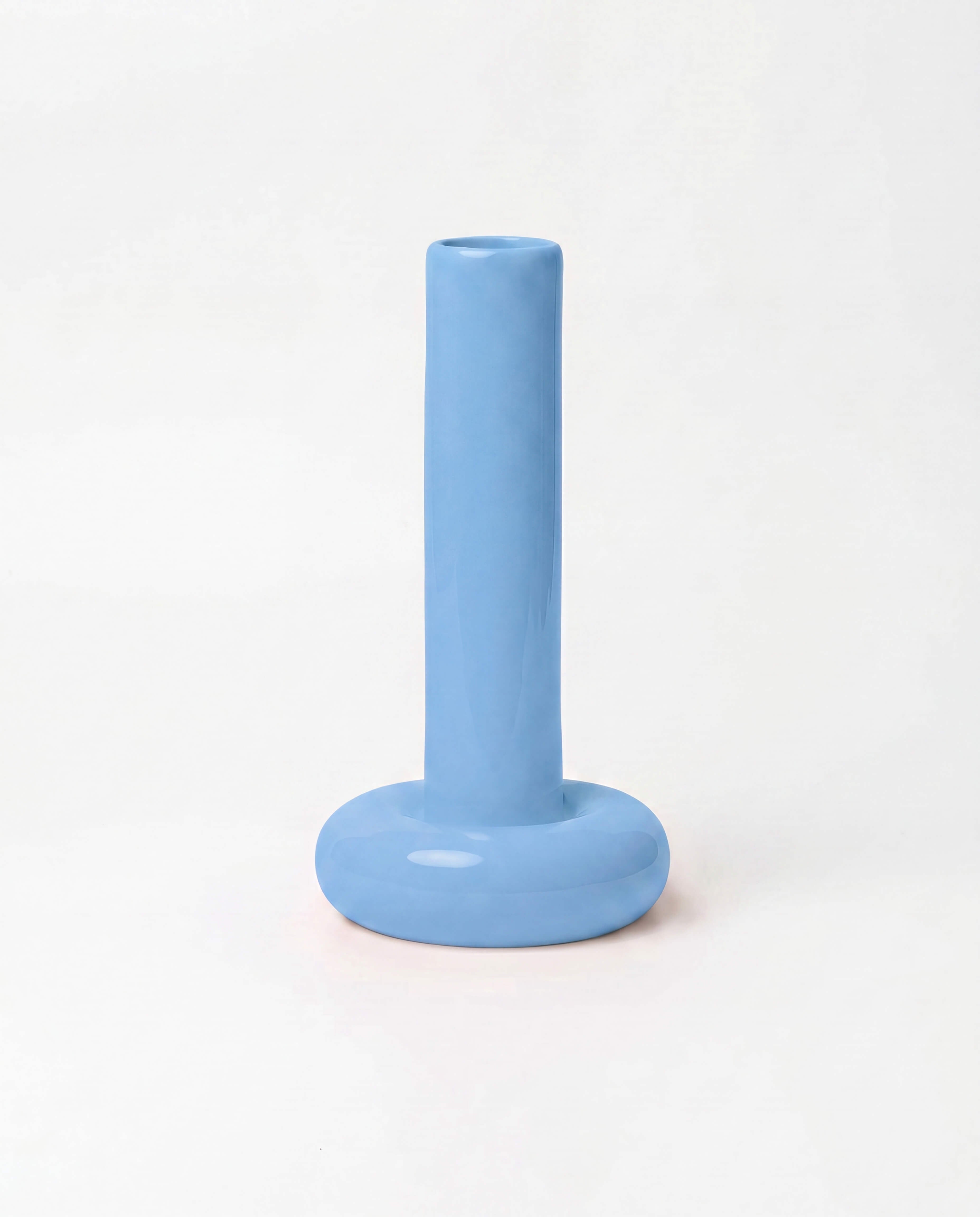 Chunky Candle Holder Light Blue