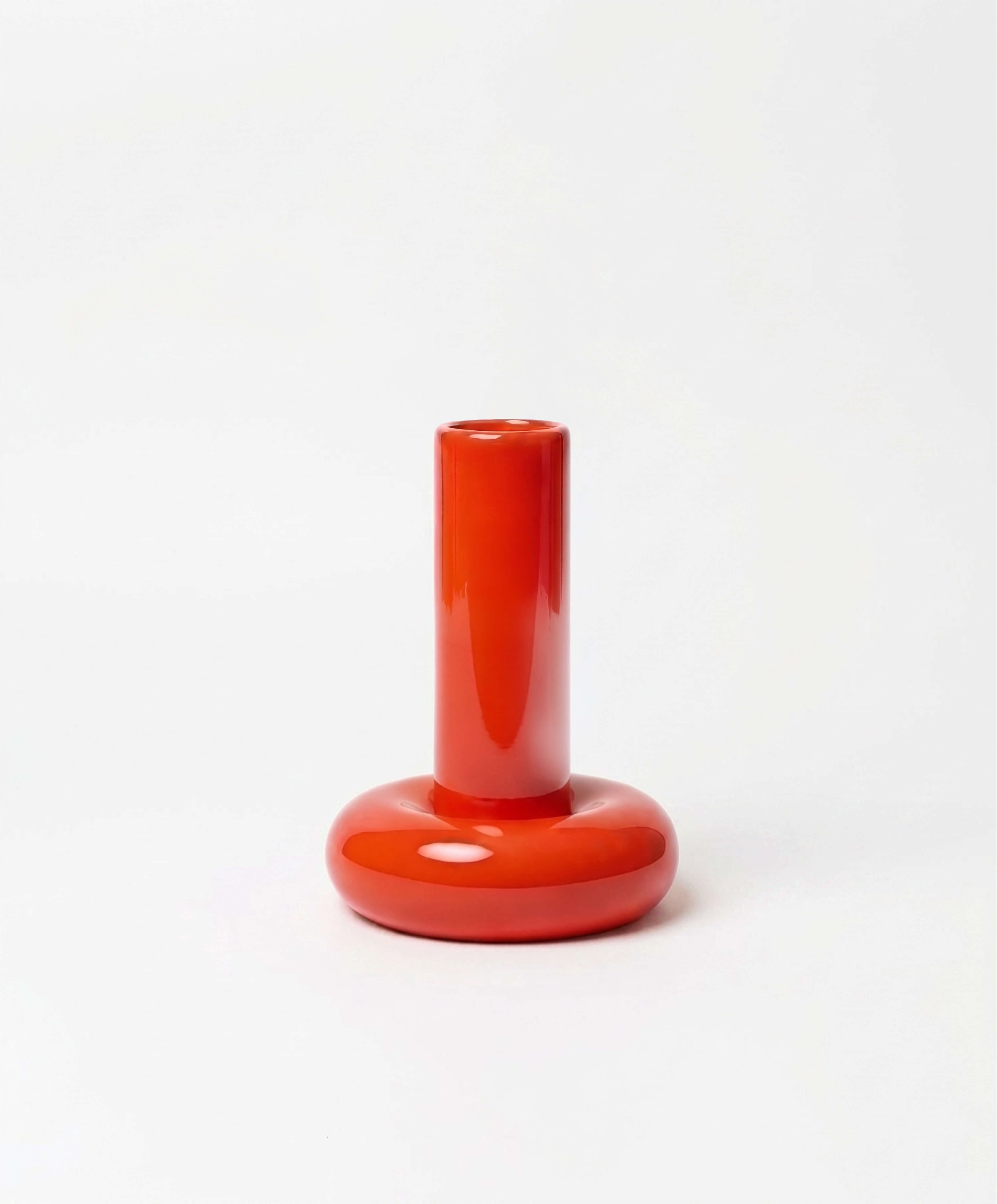 Chunky Candle Holder Bright Red