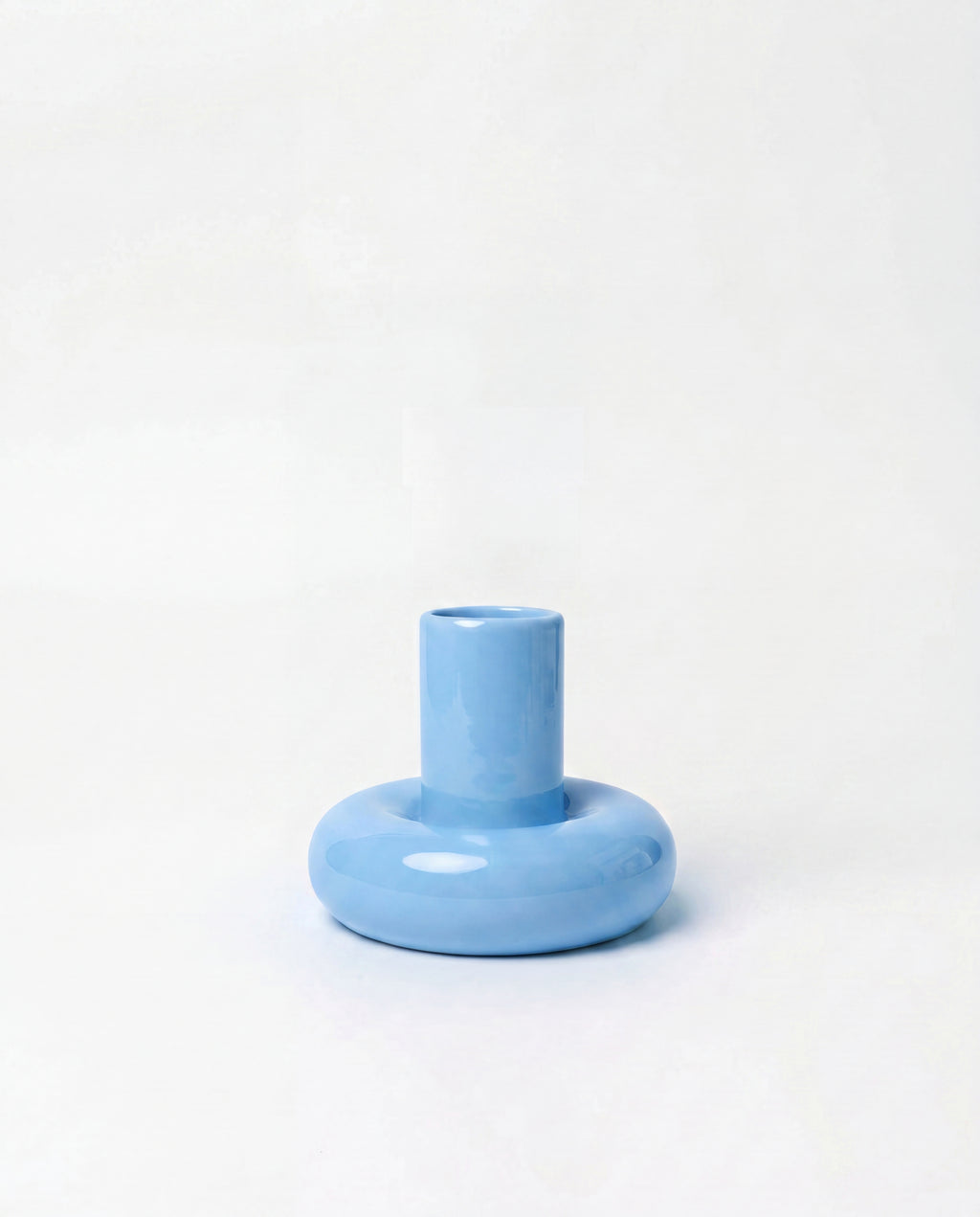 Chunky Candle Holder Light Blue