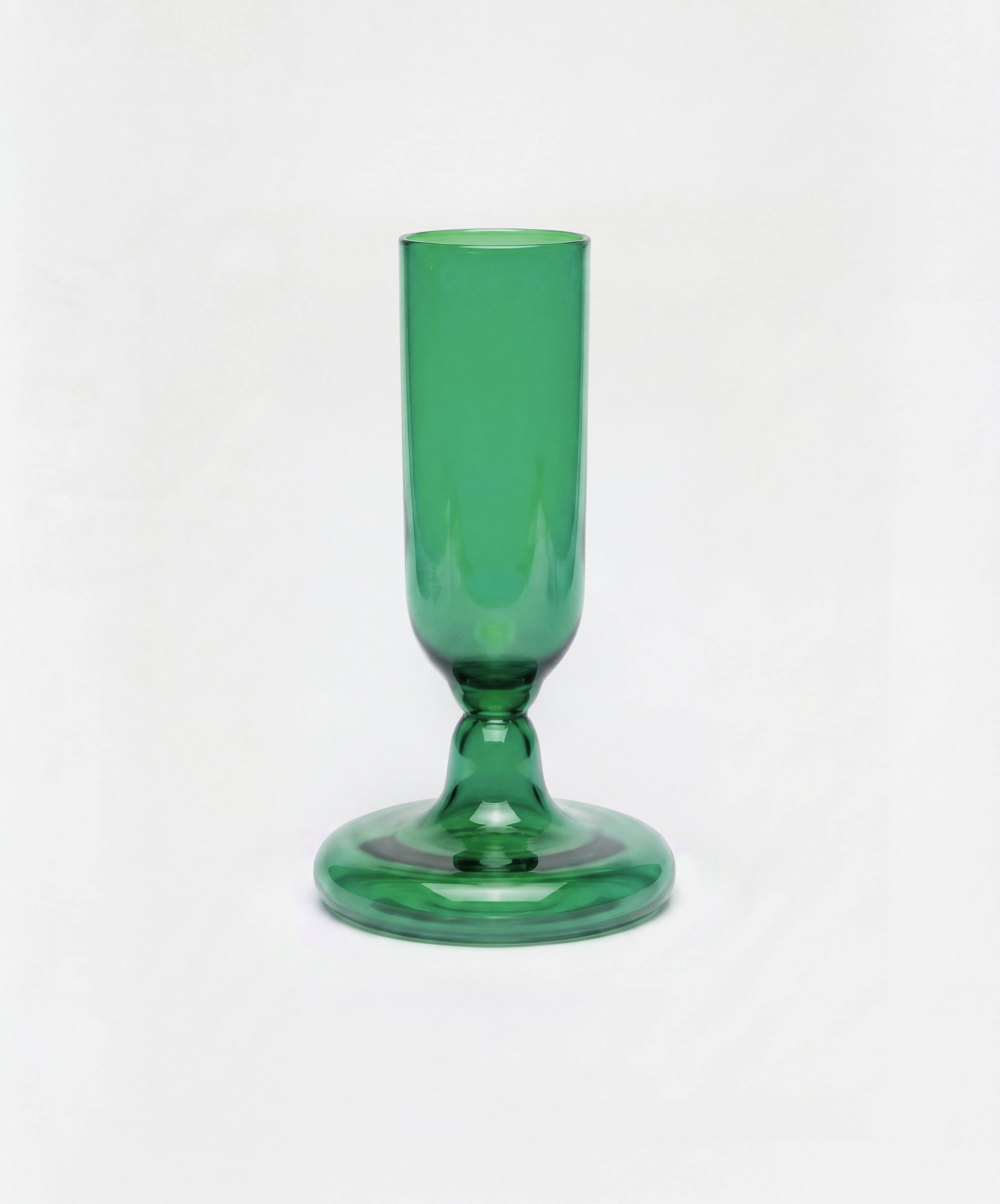 Chunky Champagne Glass Transparent Green packshot