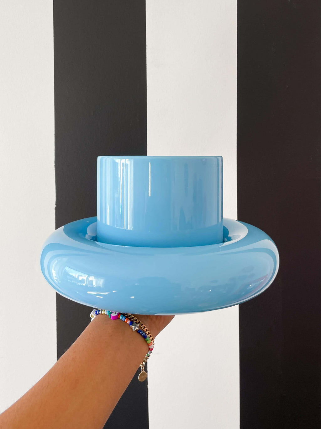 Chunky Flower Pot Light Blue