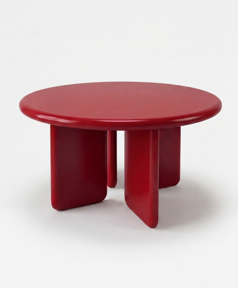 Chunky Round Table Burgundy