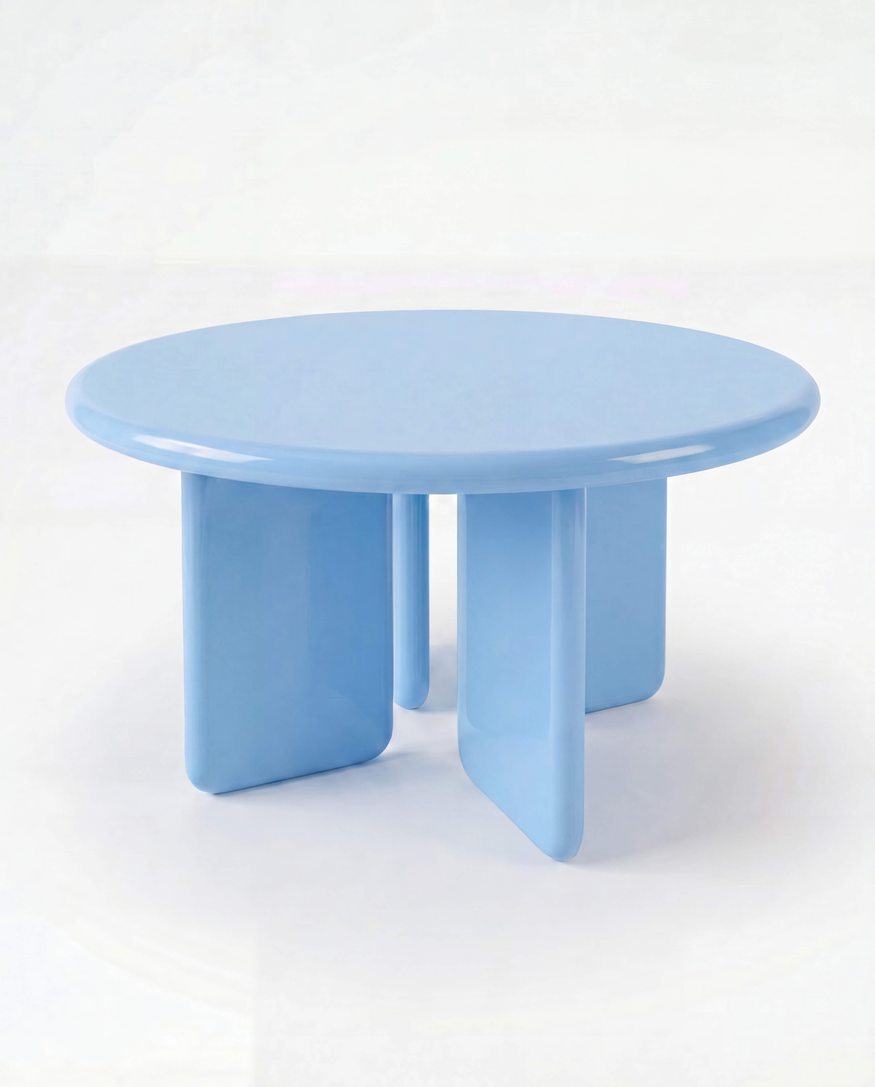 Chunky Round Table Light Blue