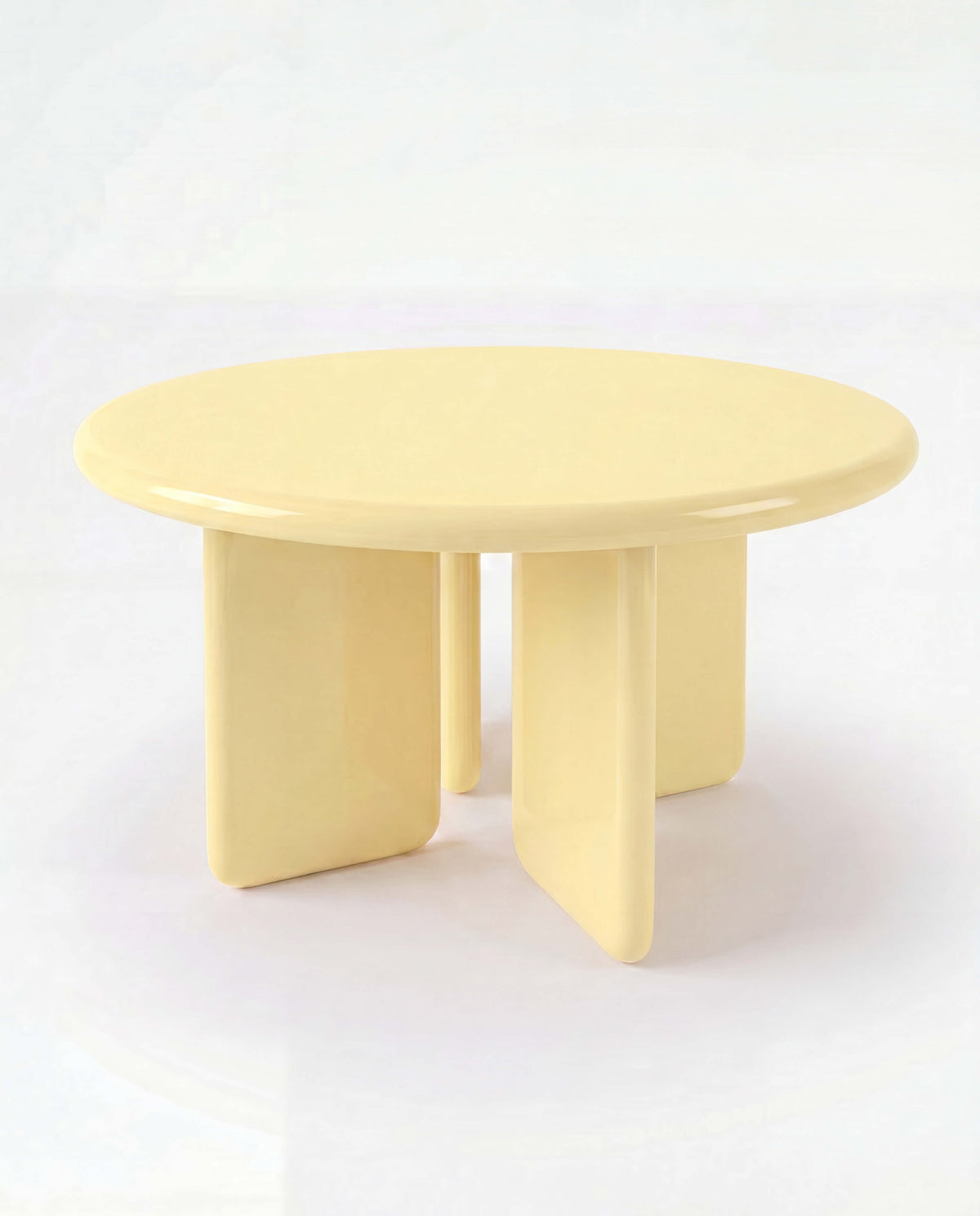 Chunky Round Table Pale Yellow
