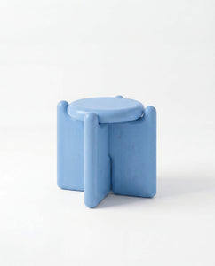 Chunky Stool Stained Blue