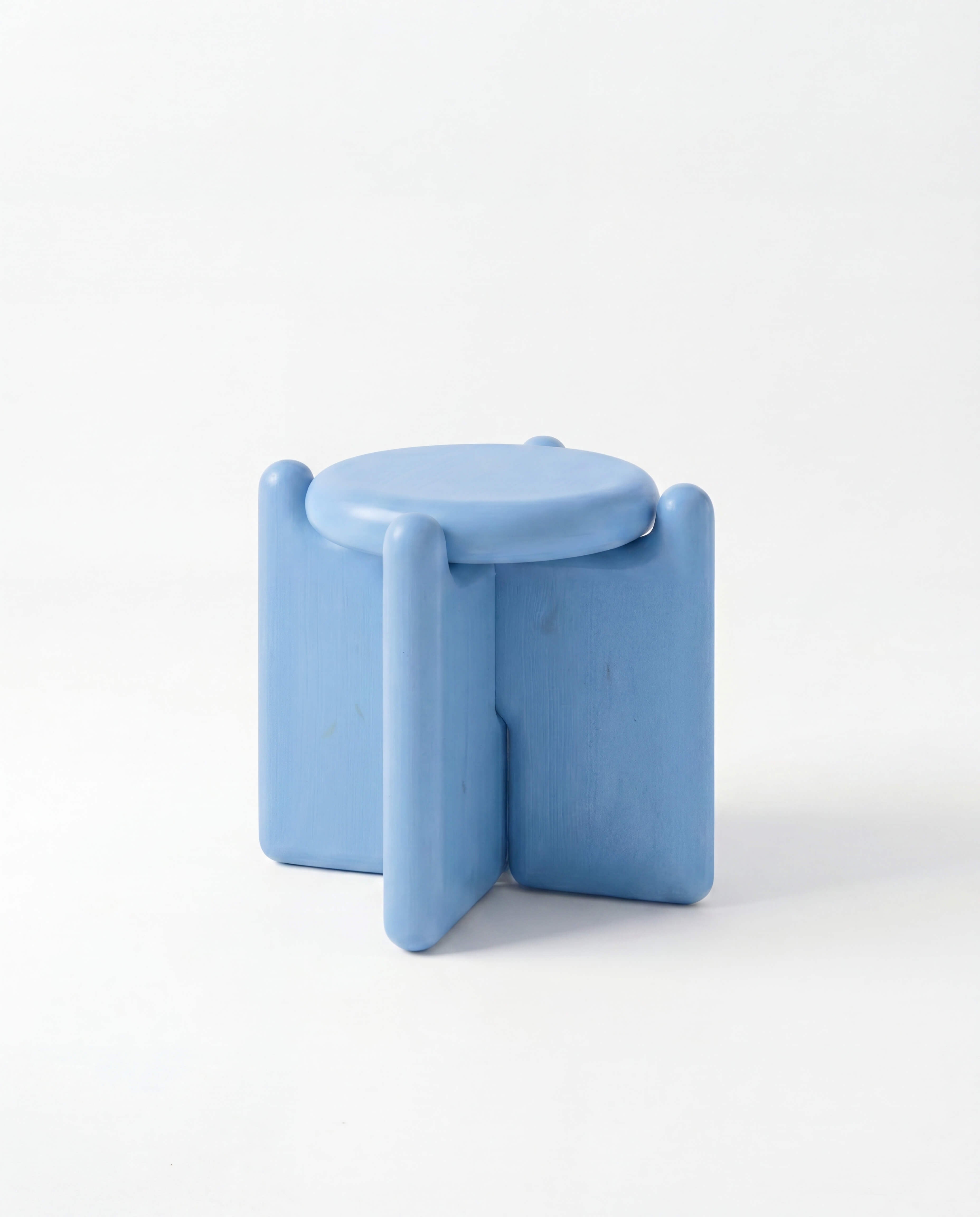 Chunky Stool Stained Blue
