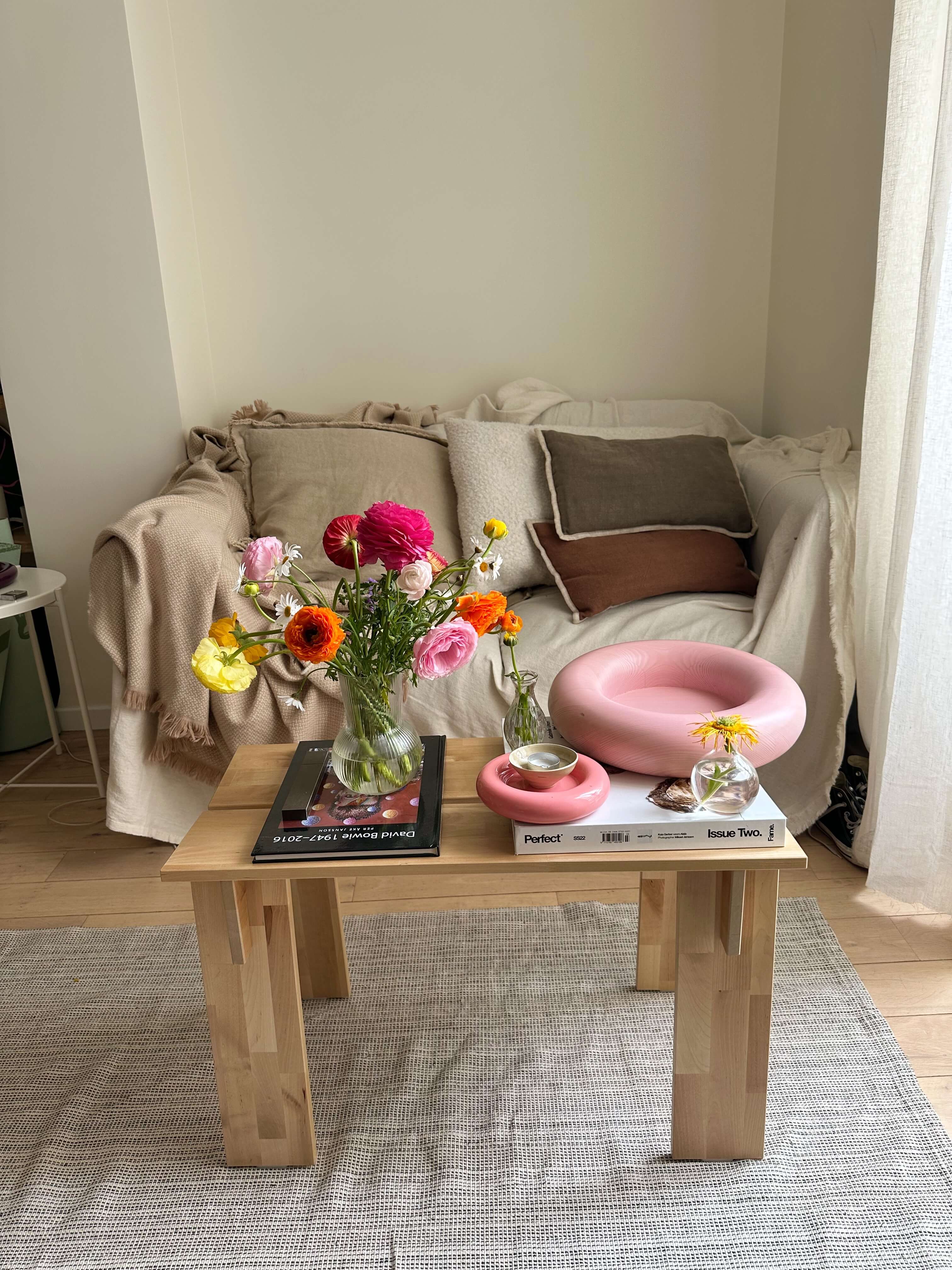 Chunky Wood Bowl Stained Pink