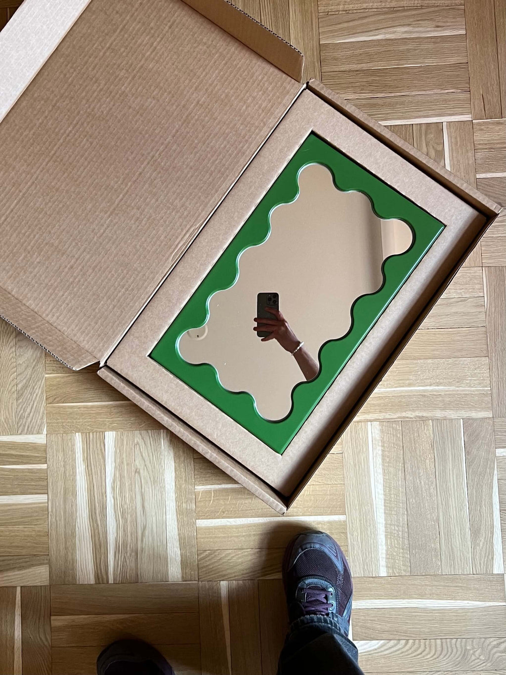 Curvy Mirror Micro Dark Green