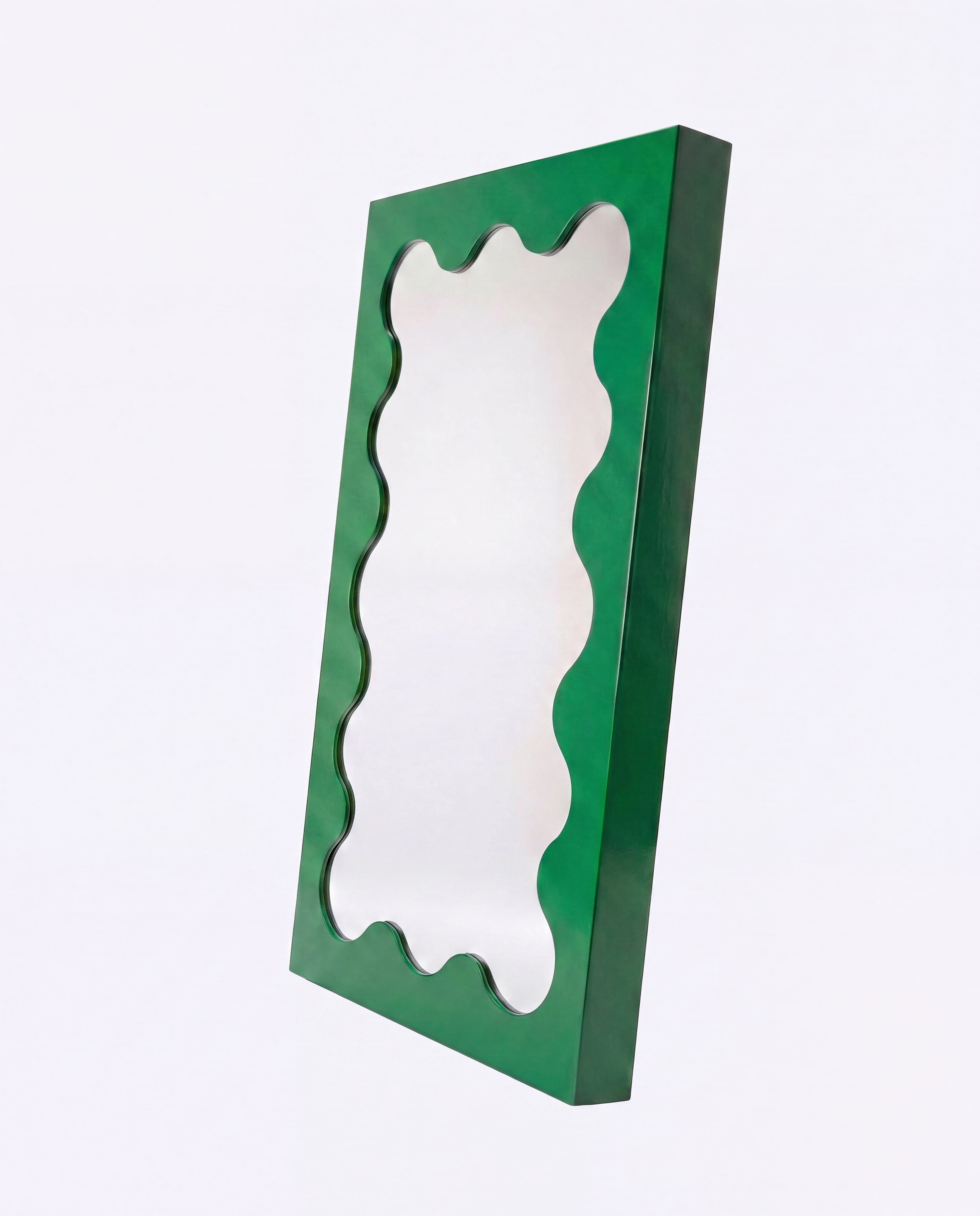 Curvy Mirror Dark Green