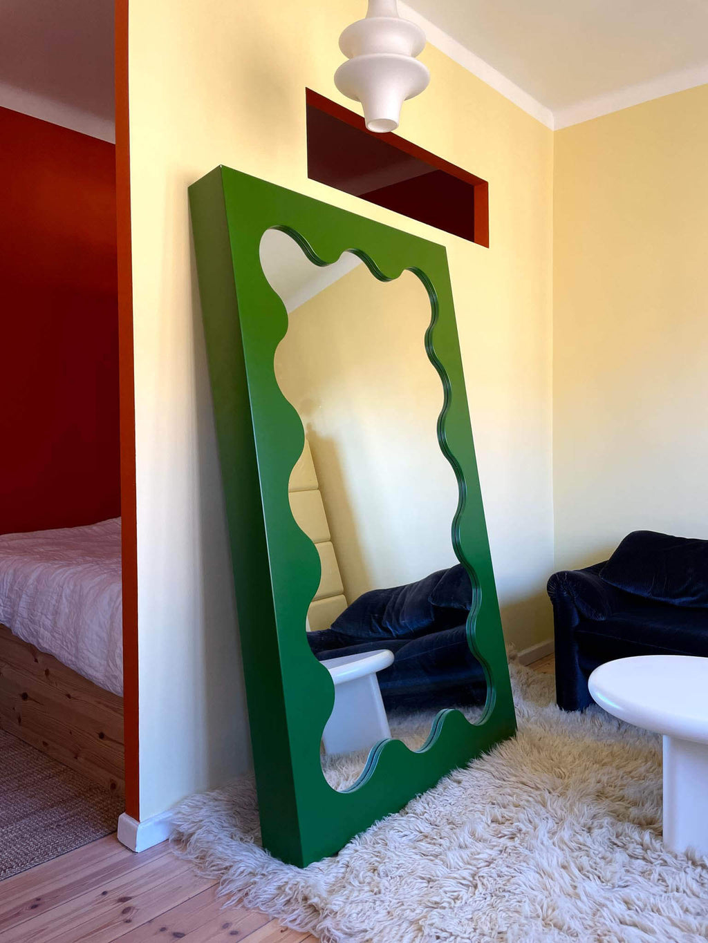 Curvy Mirror Dark Green