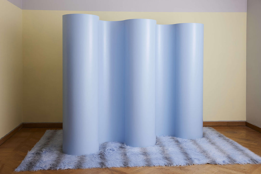 Curvy Room Divider Light Blue