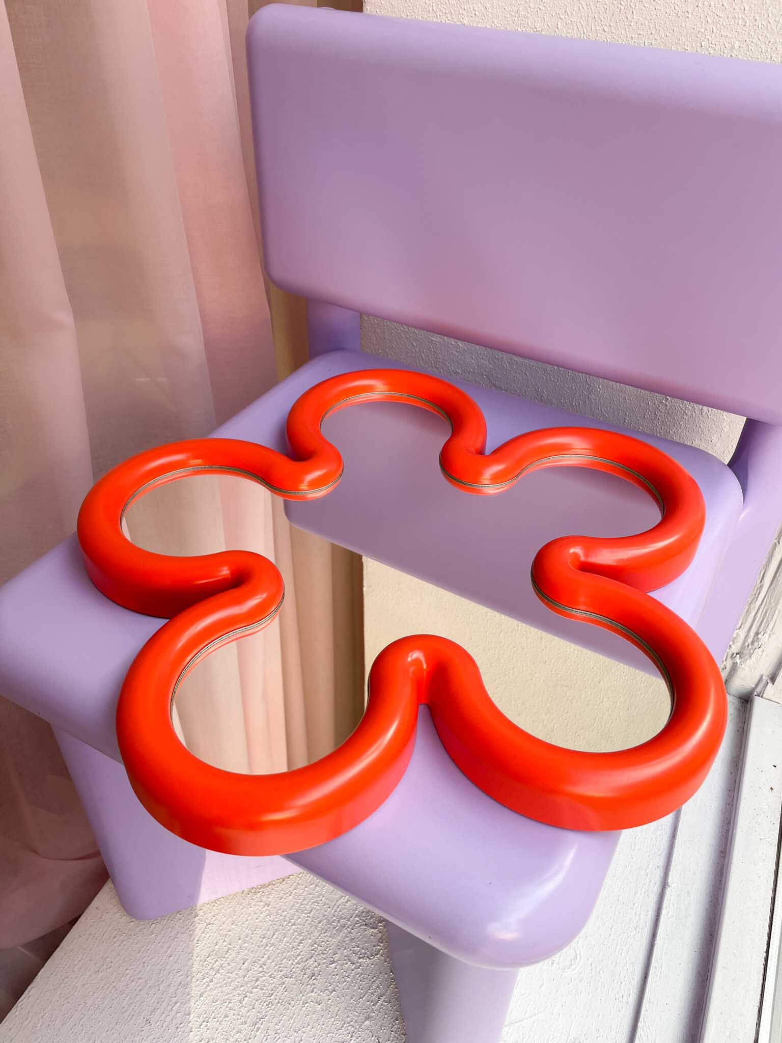Flower Mirror Micro Bright Red