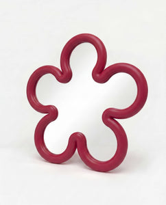 Flower Mirror Mini Burgundy