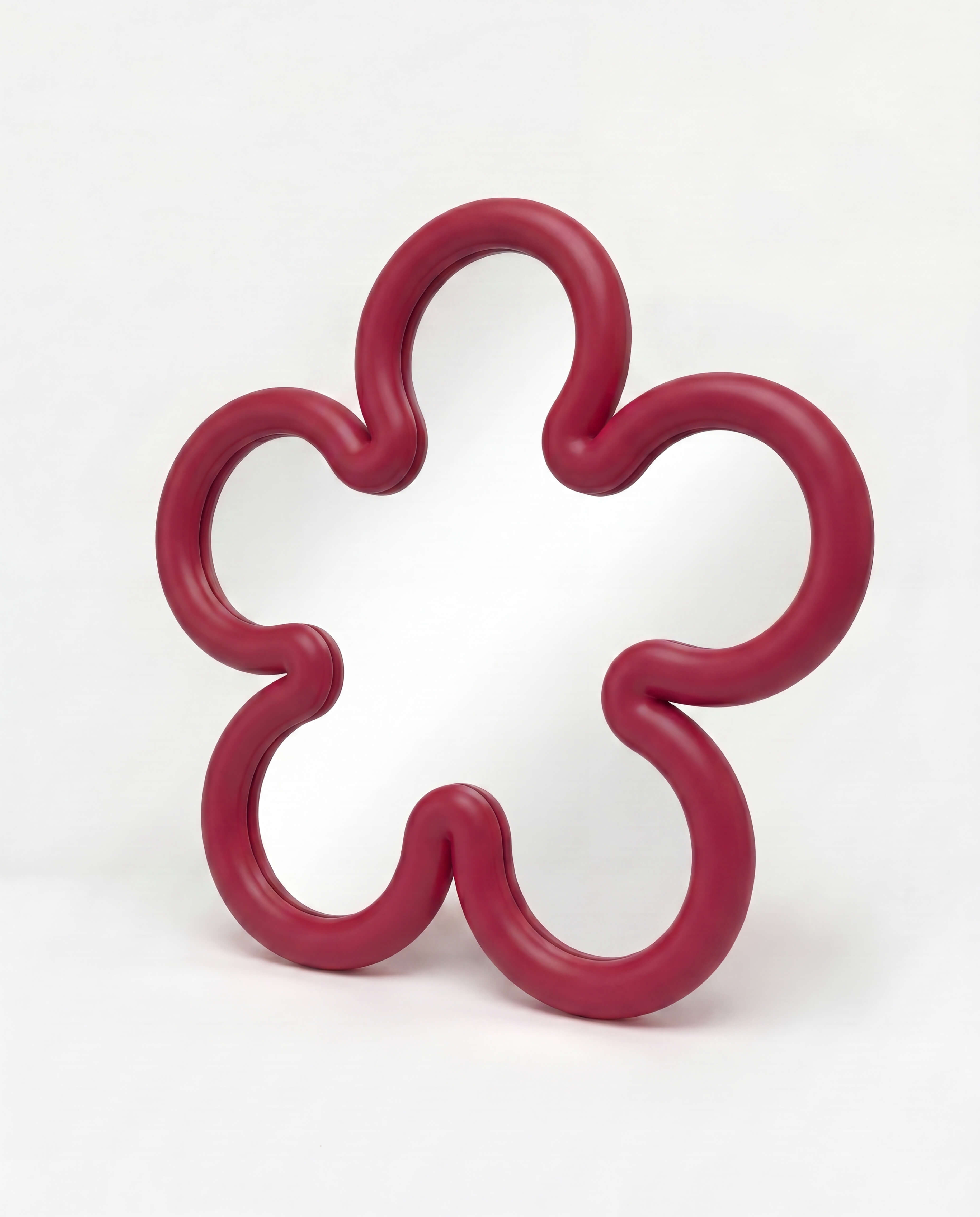 Flower Mirror Mini Burgundy