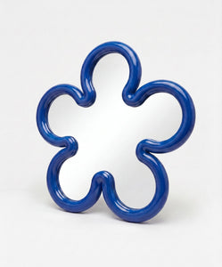 Flower Mirror Mini Cobalt Blue
