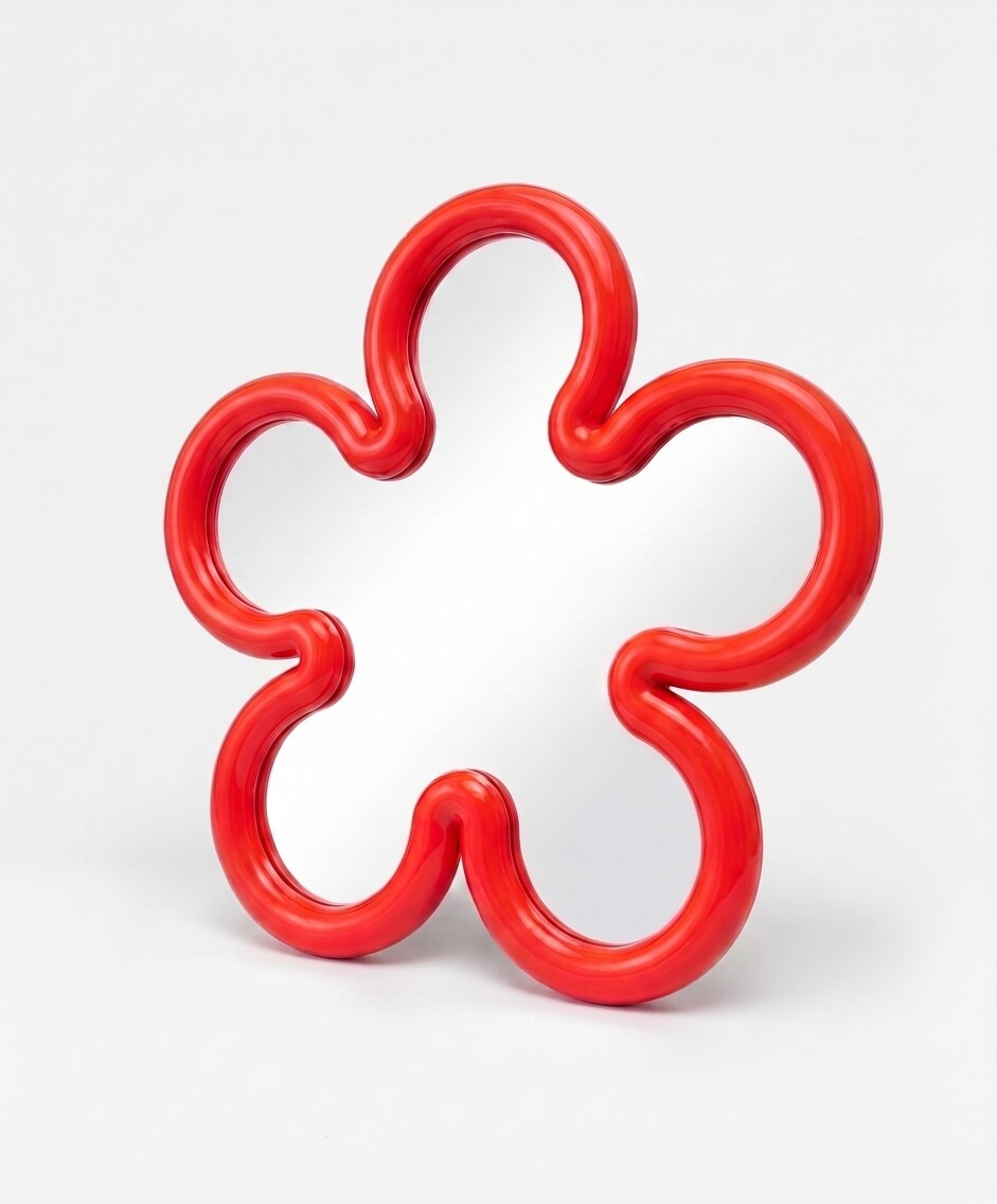 Flower Mirror Mini Red