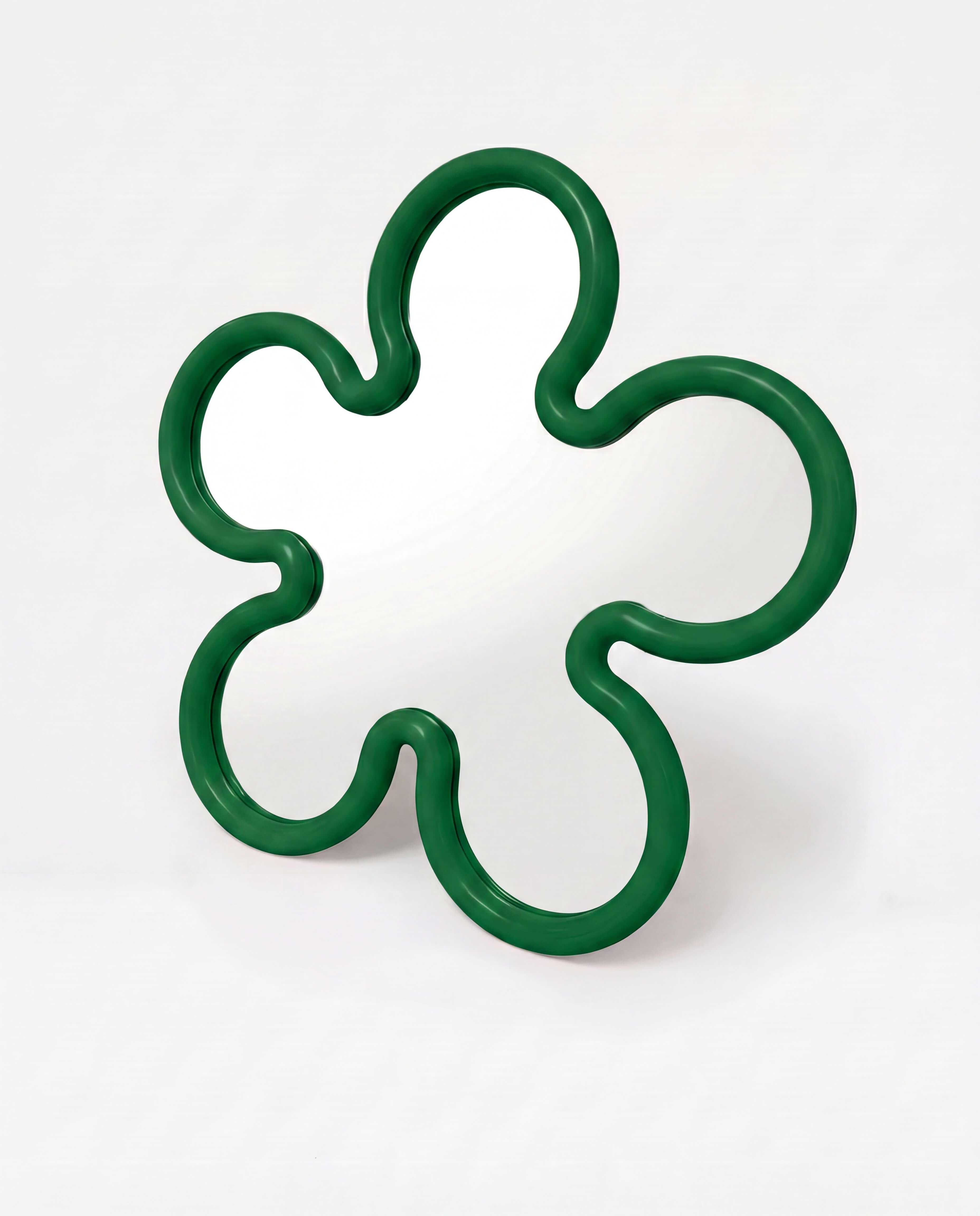 Flower Mirror Dark Green